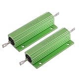Uxcell a12112700ux0253 2 Piece Green Aluminum Wire Wound Resistor, 100W Power 8 Ohm 5%