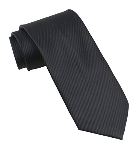 Levao Solid Color Ties - Multiple Colors Formal Neckties 210105 Black - Thumbnail 3
