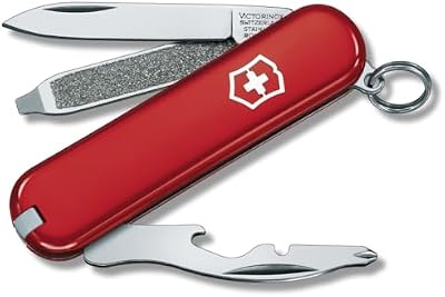 Schweizer Taschenmesser Rally, Mini für Schlüsselanhänger, Swiss Army Knife, 9 Funktionen, Klinge, Phillips-Schraubendreher 0/1