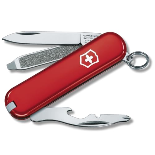 Schweizer Taschenmesser Rally, Mini für Schlüsselanhänger, Swiss Army Knife, 9 Funktionen, Klinge, Phillips-Schraubendreher 0/1