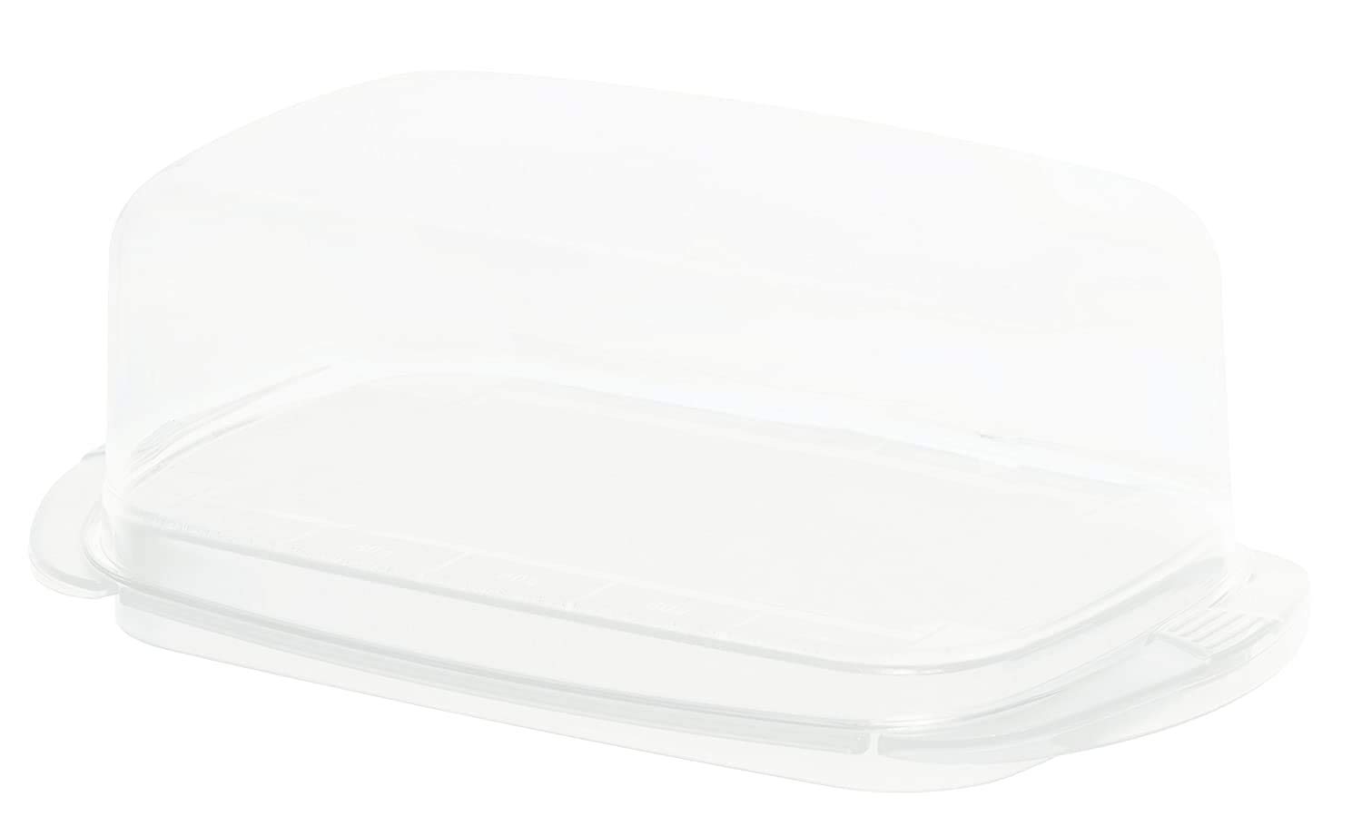 Rotho, Fresh, Butter dish, Plastic (PP) BPA white/transparent, 18,0 x 9,5 x 6,5 cm