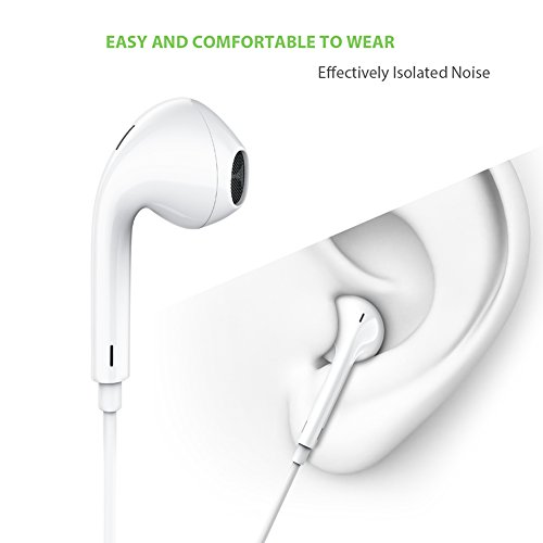 image for GLOUE Compatible with Earbuds iPhone Earphones with MIC,Stereo Bass in
