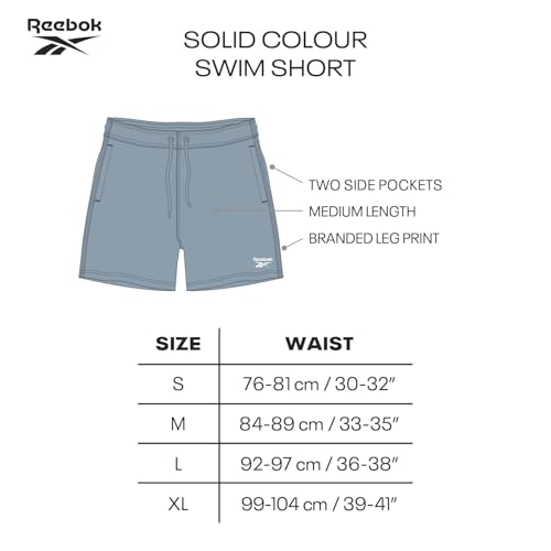 Reebok Mens Reebok Swim Trunks In Black, Polyester Quick Dry Shorts Swim Shorts for Men