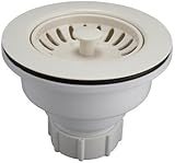 Keeney K1442BSQ Deep Cup Plastic Sink Strainer with Fixed Post Basket, Bisque