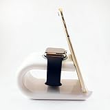 Vaspio (i6 iWatch) Apple Watch Charging Stand/Cradle/Docking Station and Smartphone Holder (Apple/Android) Streamlined and Integrated for Apple Watch for both 38mm and 42mm