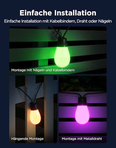 Govee RGBICW Outdoor Fairy Lights, 30 m, IP66 Waterproof, Works with Alexa and Google Assistant, App Control, 111 Scene Modes, Outdoor Fairy Lights for Balcony, Garden, Party Decoration