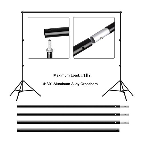 Belle Max Photography Lighting Kit (2 Softbox & 2 Umbrellas) with 4 pcs 28W LED Bulbs, Photo Studio with Adjustable Background Support System with 4 Backdrop(Black/2xWhite/Green), Reflector and bag. - Thumbnail 4