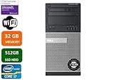 Dell Optiplex 9020 Mini Tower Desktop PC, Intel Core i7-4770-3.4 GHz, 32GB Ram, 512GB SSD WiFi, DVD-RW, Windows 10 Pro (Renewed)