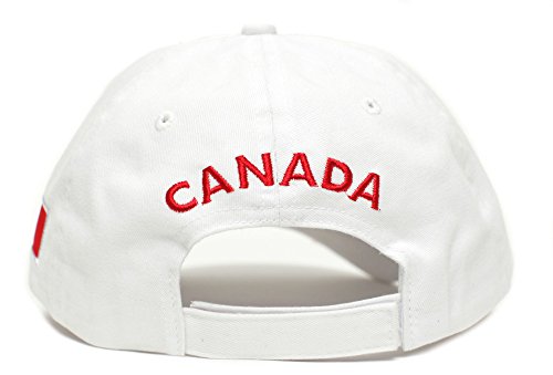 Canada Canadian Flag Embroidered Dad Hat One-Size Unisex Adult (White/White)