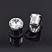 Longbeauty Pair Stainless Steel Diamond Lotus/Prong Set Clear CZ Plugs With O-Ring Stretcher Expander In 2 Style