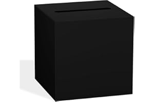 JCTHKUKU Black Card Box for Party, 8.7" Gift Cards Receiving Box Holder for Wedding, Bridal Shower, Graduation, Birthday, Retirement, Baby Shower, Anniversaries Party Decorations