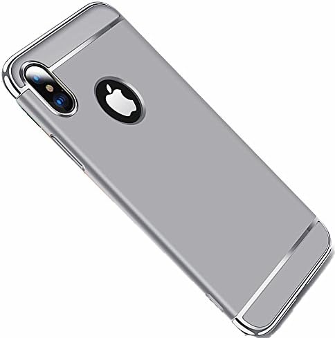 Yrzper iPhone X Case 3 In 1 Ultra Shockproof ProtectorThin Slim Fit Shell Luxury electroplating Premium Anti-Scratch Non Slip Matte Finish Hard Plastic Case Cover For Apple iPhone X (Silver)