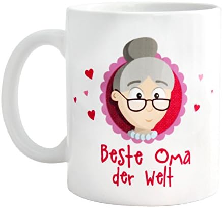 Gift, best grandma, gift best grandpa, with a free congratulation card from MyOma., Ceramic, 1. Beste Oma der Welt