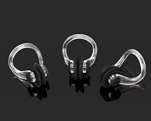 Ace Select 3 Pieces Swimming Nose Clips PVC Silicone Swimming Nose Plugs Swim Training Protector Plug for Adult Kids (Black)