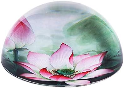 Lotus Flower Crystal Ball Paperweight art piece, Keepsake in Unique Design, Perfect for Office, Students, Teacher, Mentor, Tutor, and Home Decoration