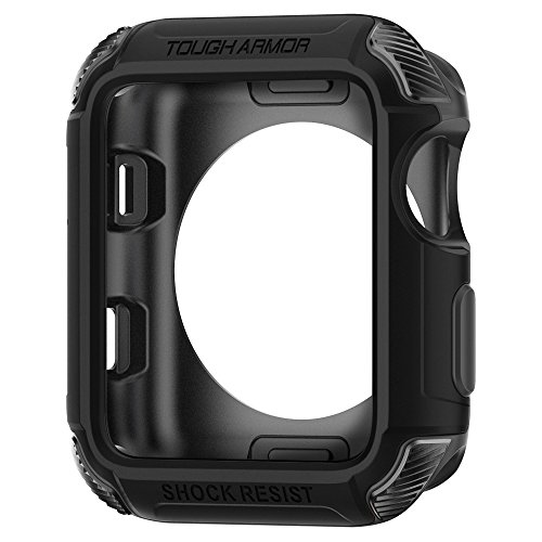 Spigen Tough Armor [2nd Generation] Apple Watch Case with Extreme Heavy Duty Protection for 38mm Apple Watch Series 3 / Series 2 / 1 / Original (2015) / Nike+ Sport Edition - Matte Black