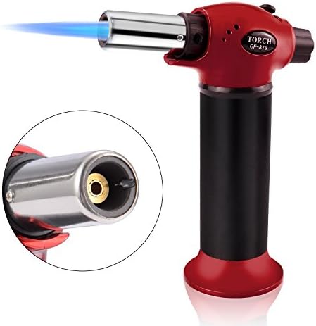 Ypres SU Culinary Butane Torch, Windproof Culinary Torch, Blow Torch Butane Torch Flame Gun With Safety Lock 1300°C for Hiking, Camping, Cooking, Kitchen, Creme Brulee, BBQ(Butane Gas Not Included)
