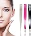 Express Beauty Boutique Tweezers 3pcs Set Pink Case Professional Quality Stainless Steel Precision Eyebrow Tweezer for Ingrown Hair Shaping Eyebrows.