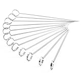 Perfect Grill BBQ Barbecue Skewers, Shish Kabob Sticks - 12-Inch, Stainless Steel Kebab - One Dozen (12-Pack)