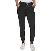 Marc New York by Andrew Marc Womens Ribbed Midweight Jogger (X-Small, Black)