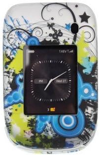 Rubber Coated Hard Blue Daze Design Plastic Phone Protector Case for BlackBerry Style 9670