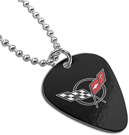 Corvette-logo Guitar Pick Shaped Pendant Necklace Keychain