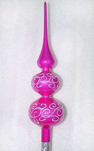 Kerstboompiek ornament glas goud 31cm mat // boomversiering kerstboompiek boomkant cadeau