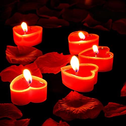 9 Paquets Bougies en Forme de Coeur Bougie d'Amour Romantique Bougies Chauffe-Plat avec 200 Pièces Pétales de Rose en Soie Pétales de Dispersion Filles pour Mariage Saint Valentin Centre de Table - Cuisine A Vivre 9 Paquets Bougies en Forme de Coeur Bougie d'Amour Romantique Bougies Chauffe-Plat avec 200 Pièces Pétales de Rose en Soie Pétales de Dispersion Filles pour Mariage Saint Valentin Centre de Table