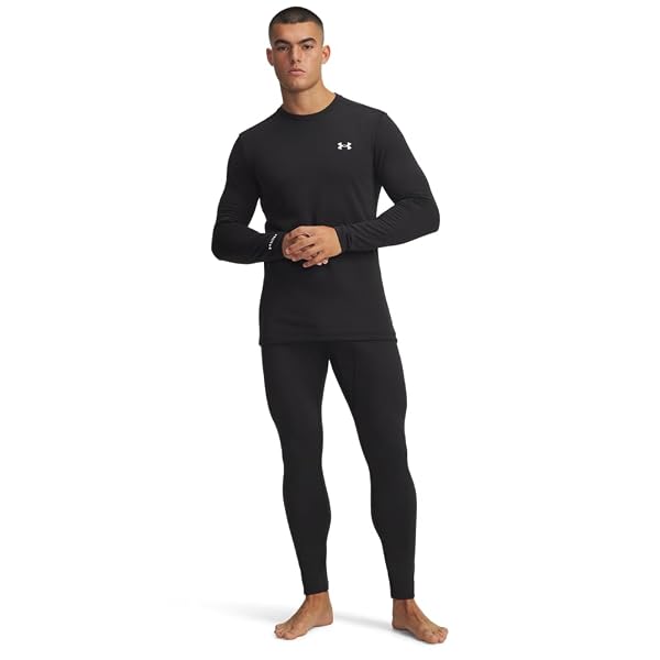 UNDER ARMOUR MEN’S PACKAGED BASE 3.0 LEGGINGS, (001) BLACK / / WHITE, SMALL