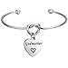 FEELMEM Godmother Bangle Bracelet,Goddaughter Bangle Bracelet,Baptism Gift for Godmothers/Goddaughters(Godmother charm-Silver)