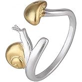 Caiyao Cute Snail Mushroom Opening Ring Copper Adjustable Snail Animal Mushroom Rings Jewelry for Women