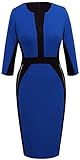 Homeyee Stretch Tunic Pencil Sheath Dress U837 (12, Blue)
