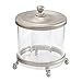mDesign Traditional Bathroom Vanity Canister Jar for Cotton Balls, Swabs, Cosmetic Pads - Satin/Clear