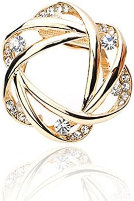 Fajewellery Flower Rhinestones Scarves Clips Buckle Brooches for Women