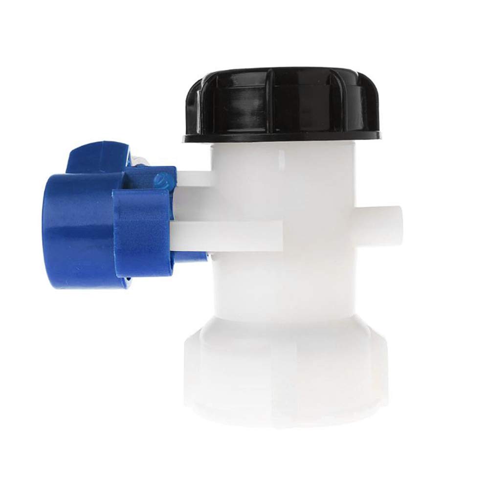 SEIWEI Universal IBC Water Tank Adapter, IBC Container Outlet Control Valve DN40 Plastic 62mm Butterfly Valve