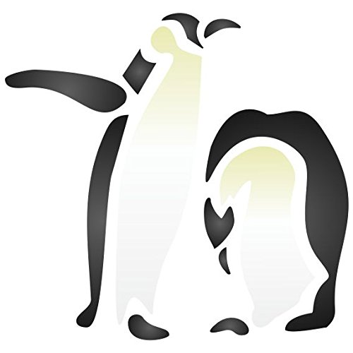 Penguin Stencil - 18 x 16.5cm (L) - Reusable Arctic Animal Bird Antarctic Wall Stencil Template