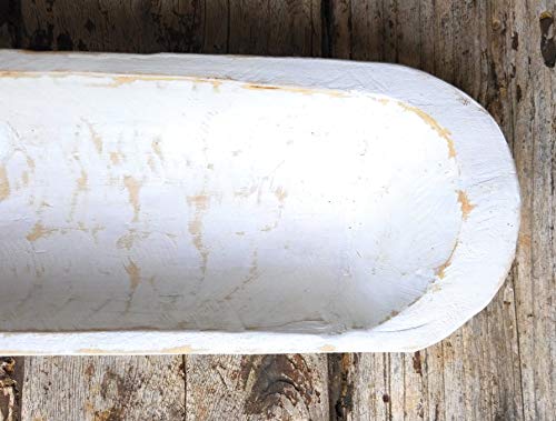 White Baguette Dough Bowl, Decorative Bowl, Table Center Piece, Decorative Wood Bowl The New Dawn Bowl