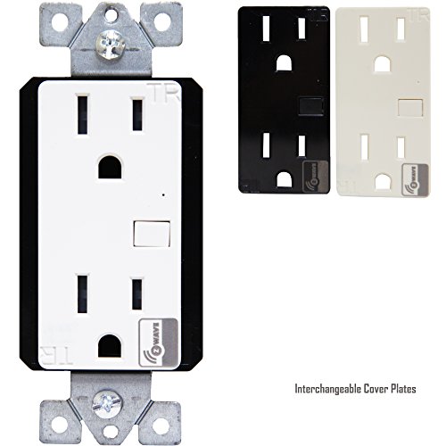 Z-Wave Outlet by Enerwave | Smart Outlet for Z-Wave Home Automation, Home Automation Outlet, ZW15R-N Z-Wave Receptacle 15A, Interchangeable Click-On Face Covers