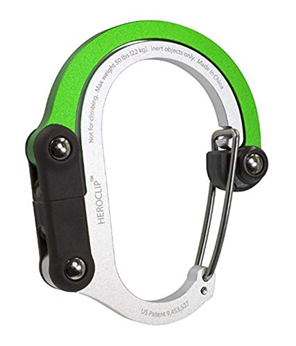 Non-Locking Carabiner Rotating Hook Clip - Strong Clips for Camping, Fishing, Hiking, Travel, Backpacking & Outdoor Adventure. Aluminum D Shape Hooks (Black)
