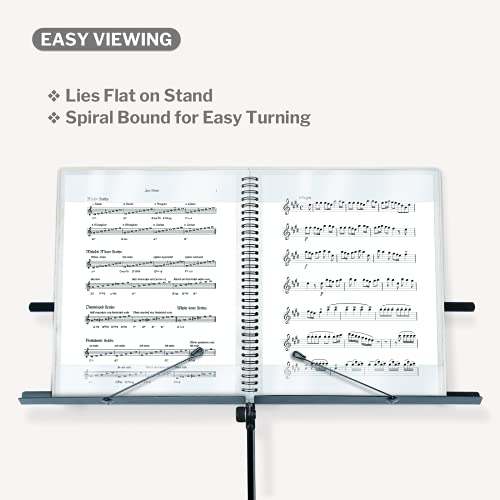 CRANBURY Sheet Music Folder 8.5x11 Binder (Black), Spiral Bound Lies