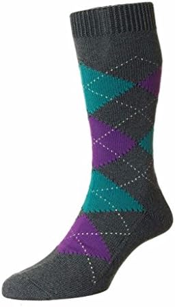 Pantherella Turnmill Egyptian Cotton Argyle Mid Calf Mens Socks