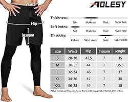 Men's 2 in 1 Running Pants, Gym Workout Compression