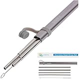 8 Stainless Steel Drinking Straws with Aluminum Case - Portable Straw Set - Reusable Drinking Straws with Aluminum Carrying Case Set - 8x Metal Straws + 1x Metal Case + 2x Cleaning Brushes