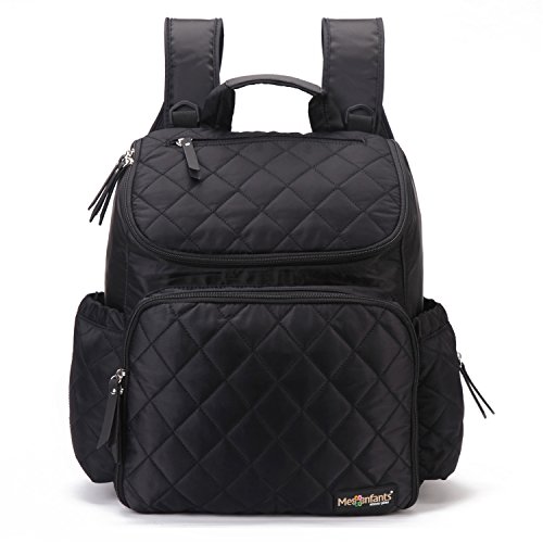 Gavarnie Diaper Backpack Smart Organizer Baby Nappy Bag Backpack with Insulated Pockets,Changing Pad,Stroller Straps,Fashion Lattice Quilted,Water Resistant Travel Daypacks for Women Men,Black