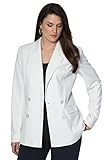 Jessica London Women's Plus Size Double-Breasted Bi-Stretch Blazer