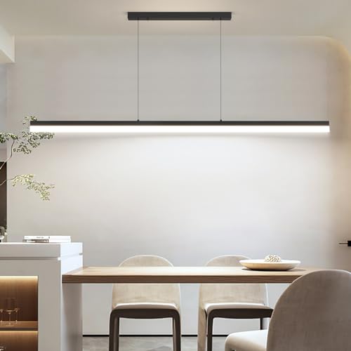 Mikeru 150cm Billardtischleuchten, LED Lineare Pendelleuchte 10%-100% Dimmbar Höhenverstellbare Pendelleuchten Mit Memory Funktion 3000k/4500k/6500k M