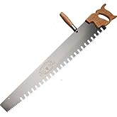 Kings County Tools Hand Saw for Wood Cutting, 3ft | One Man Crosscut Saw for Logging with Screw-on Auxiliary Handle, Great American Style Teeth, and Self-Clearing Gullets