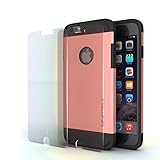 IPhone 6 Cover-Case Seamless 4.7 with Tempered Glass Screen Protector Best for Apple Phone-Heavy Duty Shock Absorbing TPU-Ultra Protective Skin-Rose Gold