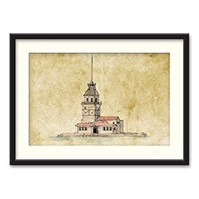 Black Framed Architectural Drawing Home Artwork for Living Room Bedroom