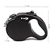 D soft Retractable Dog Leash, Comfortable Handle, 16 ft up to 110 pounds (Black)